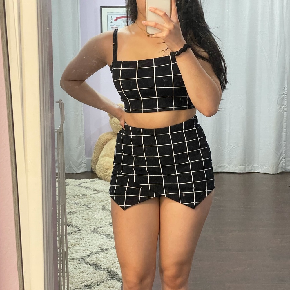 Plaid Skort Set